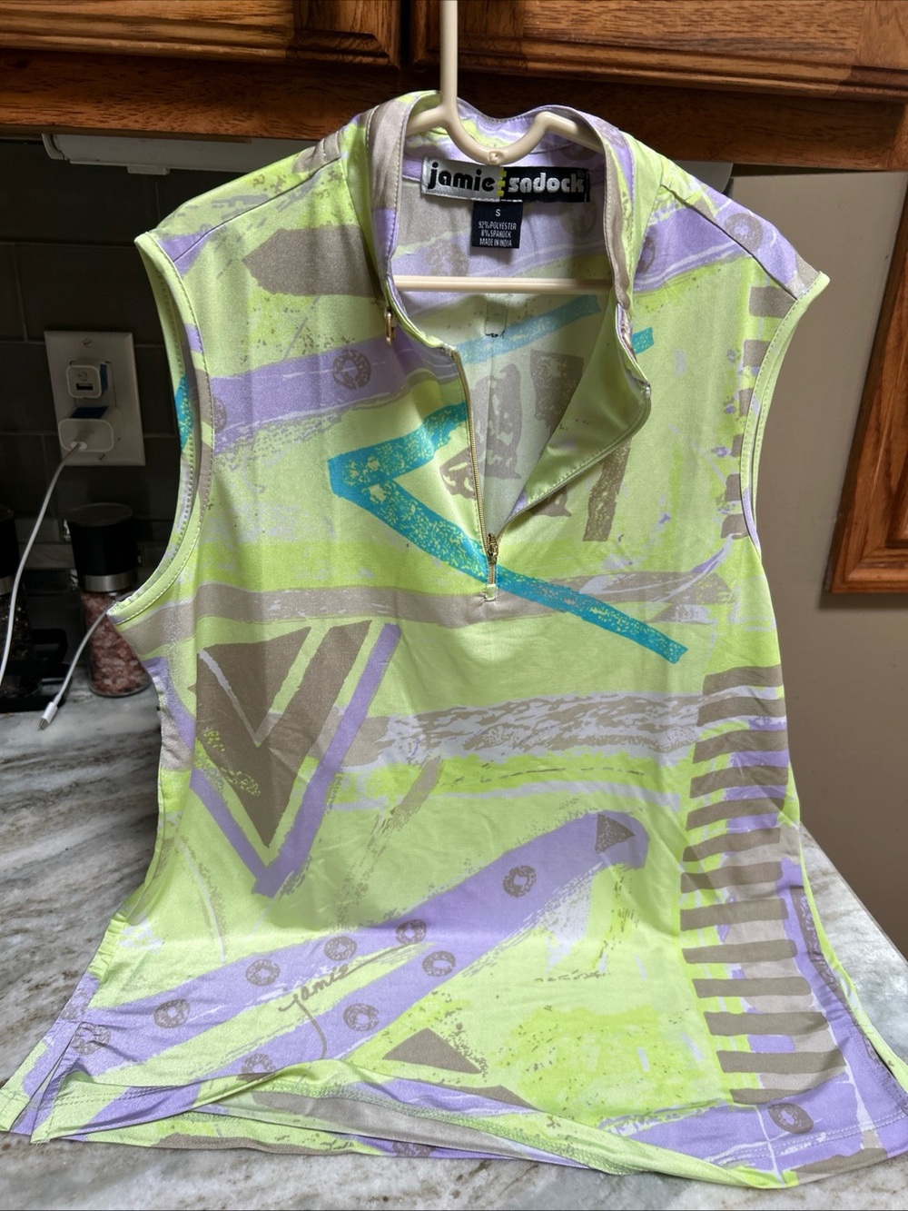 Jamie Sadock Women S Golf tennis pickleball Top Sleeveless Polo Geometric print